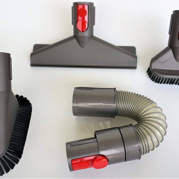 Dyson 967768-01 Set accessori Quick Release V7/V8 ugello per materassi, prolunga del tubo, spazzola combinata, spazzola morbida