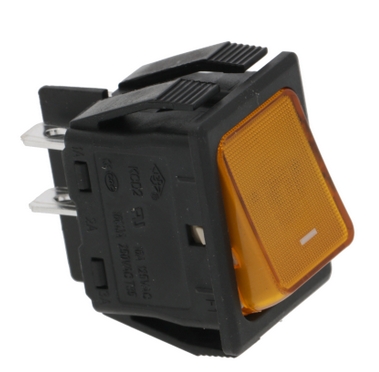 INTERRUTTORE BIPOLARE ARANCIO KCD2 spia temp 16A 250V 120°C 4 FASTON N.A52 CARIMALI FUTURMAT OBEL