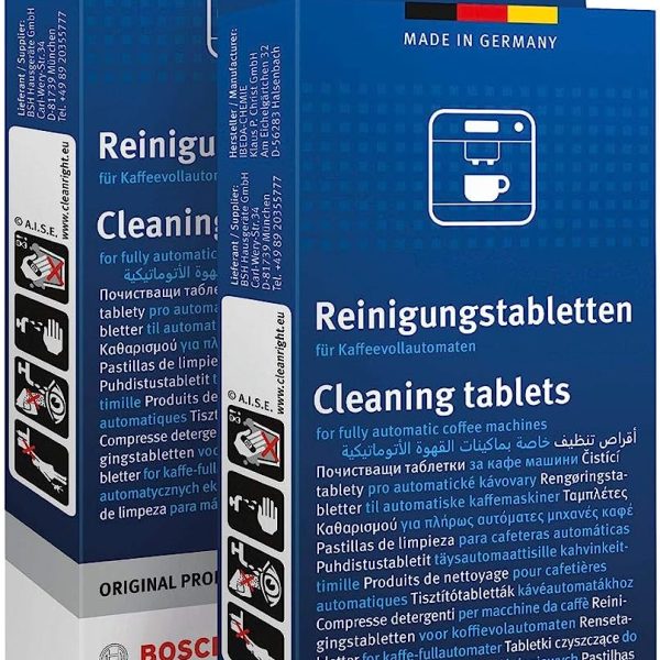 10 x 2 compresse detergenti per macchine da caffè Bosch Siemens Neff Gaggenau 00311979