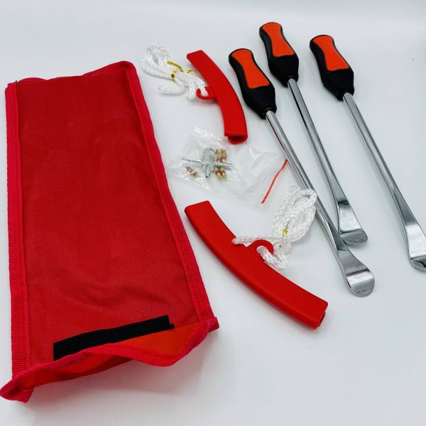 GTLM Set di 3 Leve Smontagomme più Kit Riparazione Pneumatici Moto e Biciclette