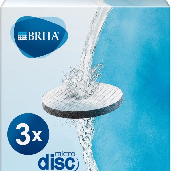 BRITA MicroDisc confezione da 3 - Dischi filtranti per bottiglie borracce filtranti BRITA: riducono PFAS, cloro, microparticelle e altre impurità