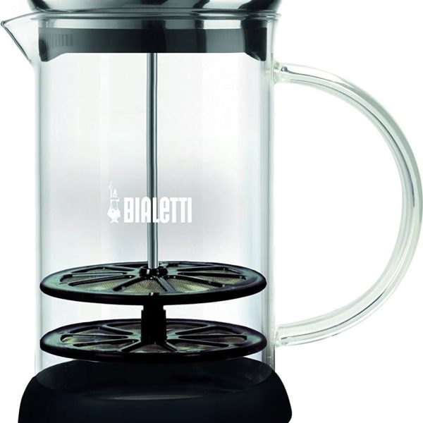 BIALETTI CAPPUCCINATORE VETRO MONTALATTE PERFETTO CREMA 6 TAZZE 300ML SCHIUMATORE