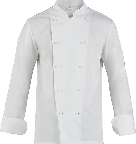 GIBLOR'S Adriano Giacca da Chef, Bianco, XL Uomo
