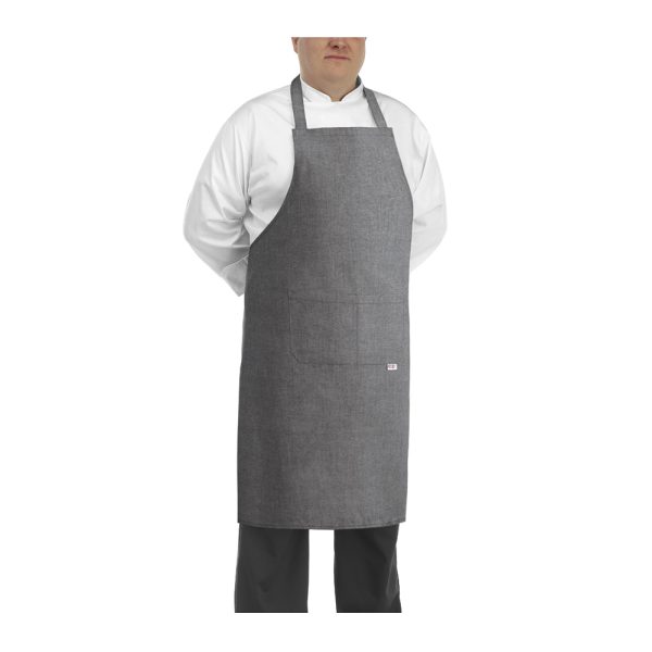 EGOCHEF Grembiule fantasia GREY MIX con pettorina e tascone 35% cotone 65% poliestere