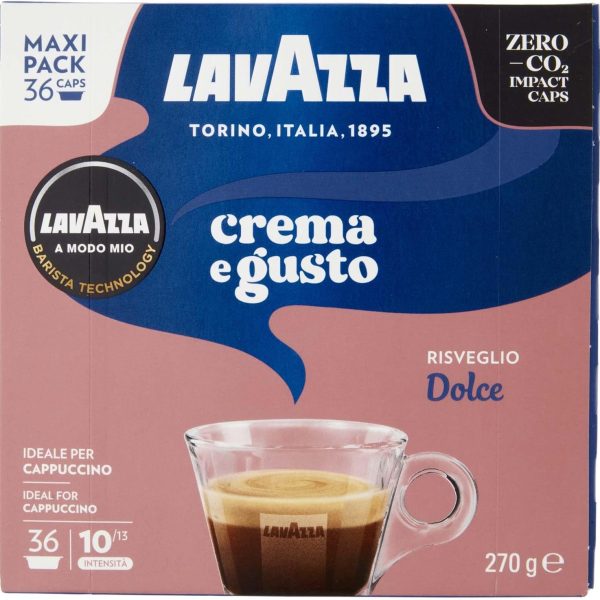 Lavazza A Modo Mio - Crema E Gusto Dolce 36 capsule, 270g, intensità 10/13