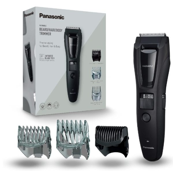 Panasonic ER-GB61-K503 Regolabarba e Tagliacapelli, 3 lunghezze, Nero/Argento