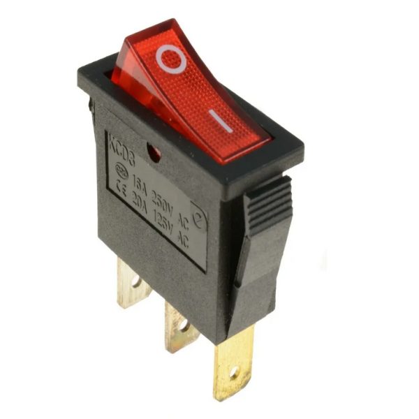 Interruttore a bilanciere QY603-101 T125 CE 15A 250V pulsante rosso 3 pin N.F08
