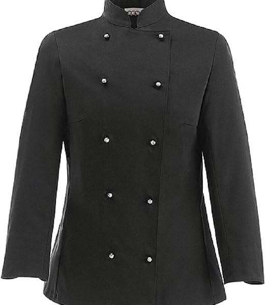 EGOCHEF Giacca Cuoco Donna LADY Taglia M NERO maniche lunghe 65% Poliestere 35% Cotone